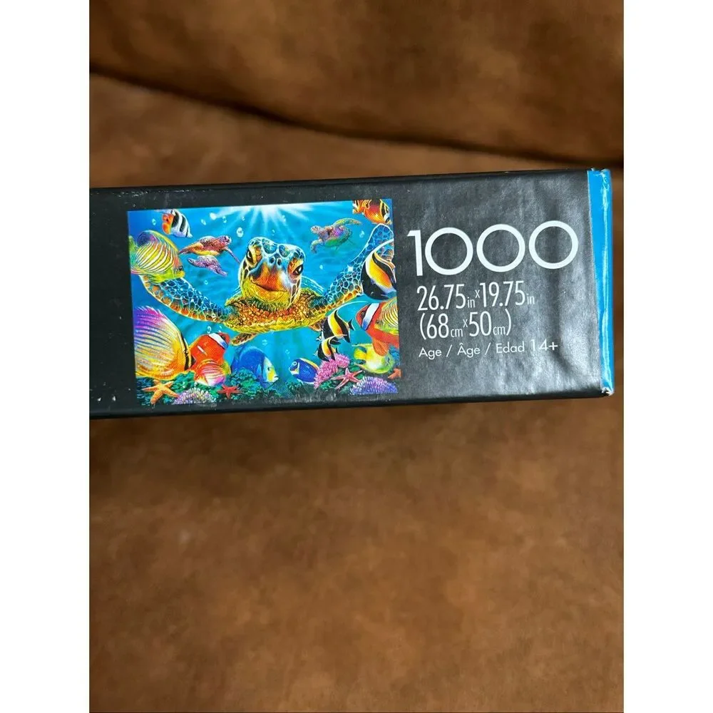 Buffalo Games Marine Color Tiny Bubbles 1000 Piece Puzzle Sea Turtle Sealed